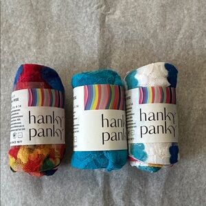 Hanky Panky Original Rise signature lace Thong Trio 3 New pairs